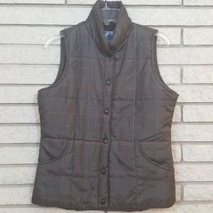 Izod winter puffer plaid gray vest